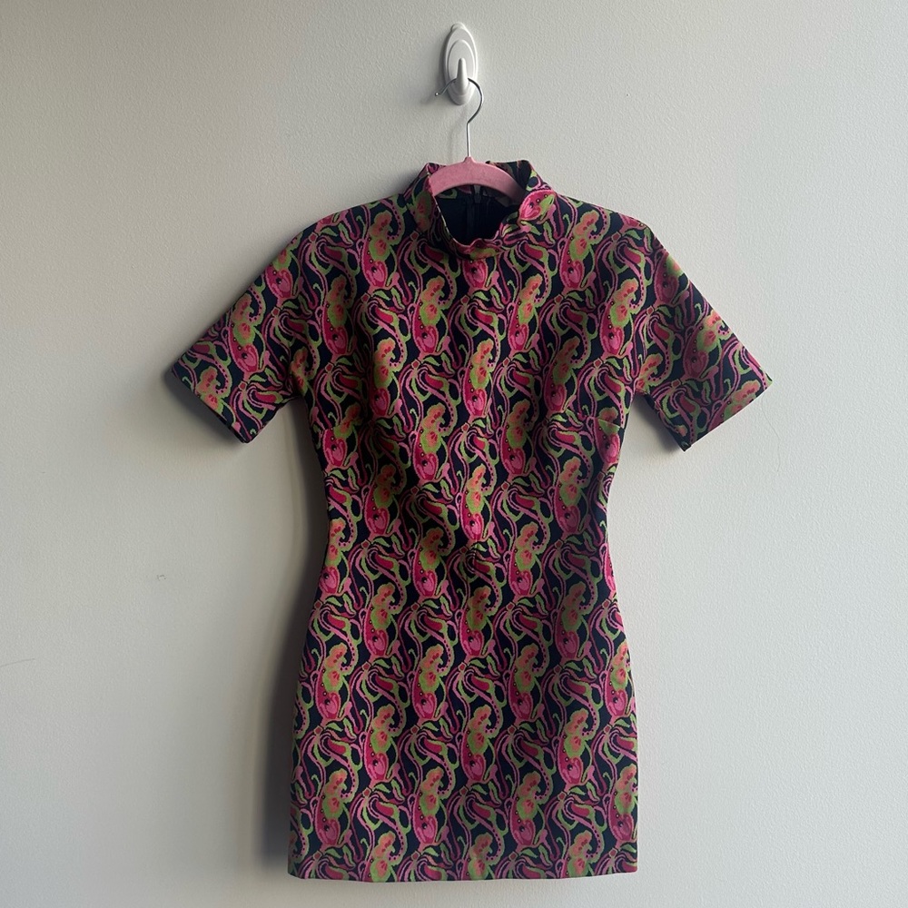 Zara Printed Multi Colored Dress